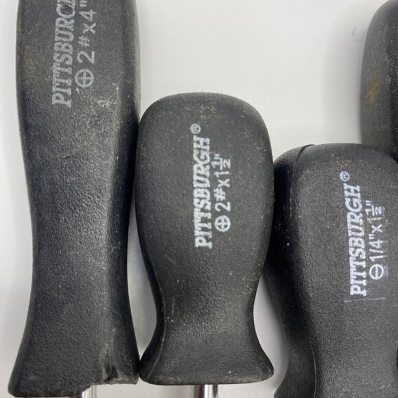 6-Piece Pittsburgh Screwdriver Set With Black Handles & Chrome Shafts - Picture 2 of 9